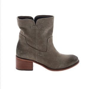 Diba True Gray Tan Suede West Haven Slip on Slouchy Ankle boot size 7